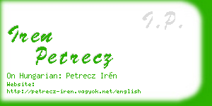 iren petrecz business card